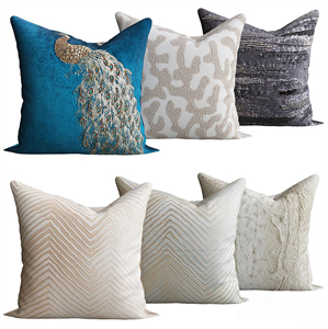 Teal Velvet Beaded Peacock Pillow